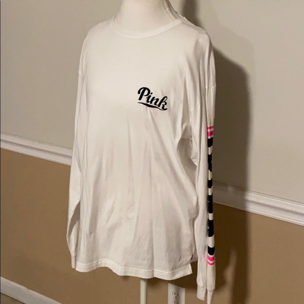 PINK Open Back Long Sleeve Tee